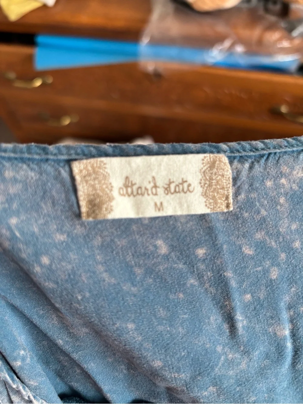 Altar'd State Dusty Blue Speckled Mini Dress - Picture 6 of 6